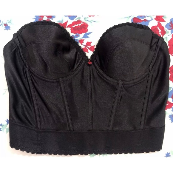Vintage CARNIVAL ILGWU Black Bustier Corset Top 38B - Picture 2 of 7